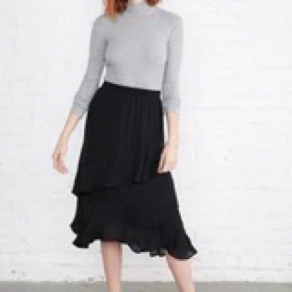 Amour Vert Silk Skirt, Size Small